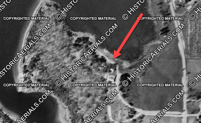 Fashbaughs Pavillion - 1954 Aerial Photo (newer photo)